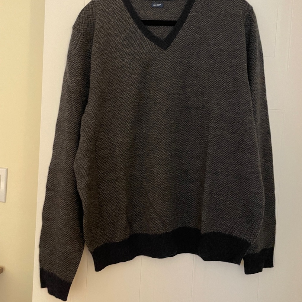 Ralph Lauren Black and Gray V-Neck Sweater